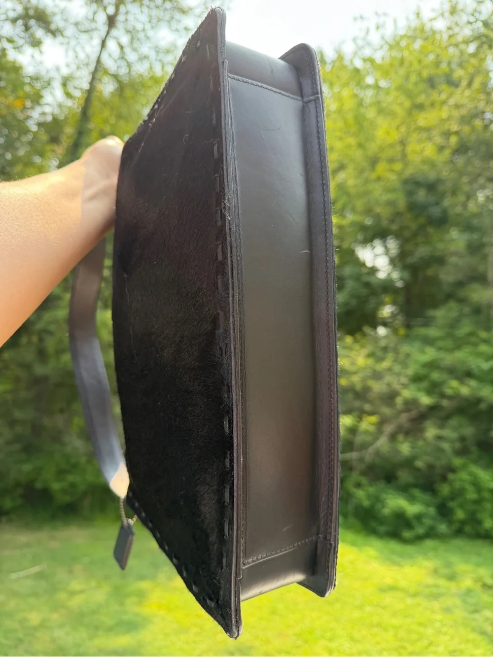 Coach West End Haircalf Medium Hobo 9469 Black Shoulder Bag Y2K